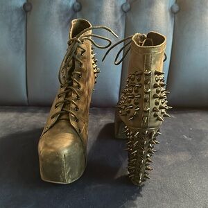 Jeffrey Campbell - The Spike Shoe in Black Leather with Black Studs - Size 11